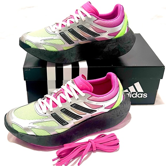 Adidas Adizero Aruku Sneakers Signal Green/ Semi Lucid Fuchsia Size 9 - Picture 3 of 11